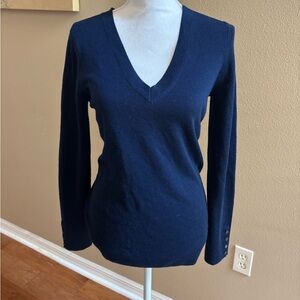 Banana Republic Navy V-Neck Women's Sweater
